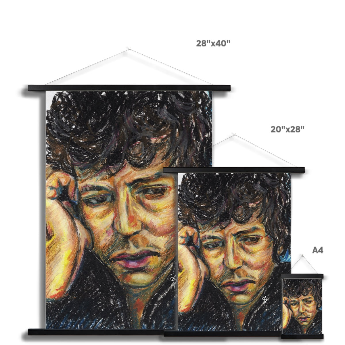 Bob Dylan =Pastel= Fine Art Print with Hanger