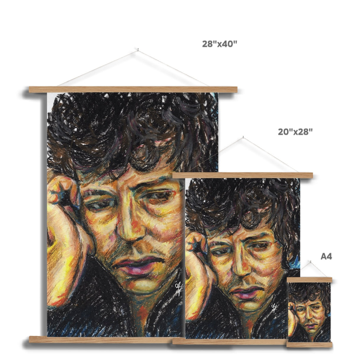 Bob Dylan =Pastel= Fine Art Print with Hanger