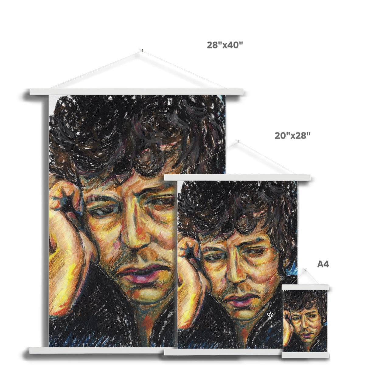 Bob Dylan =Pastel= Fine Art Print with Hanger
